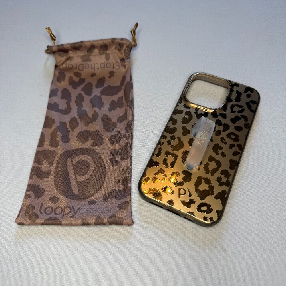 Loopy Case iPhone 11‎ Pro Gold Leopard Righty with Bag